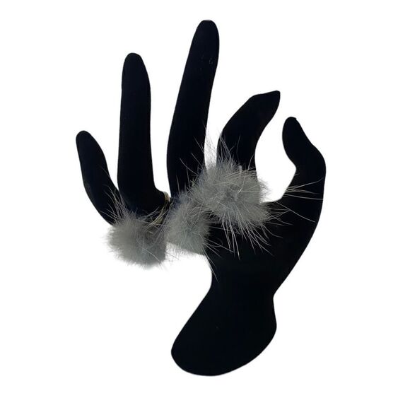 Furry Fun Silver Toned Adjustable Silver Toned Ring. - Picture 6 of 7